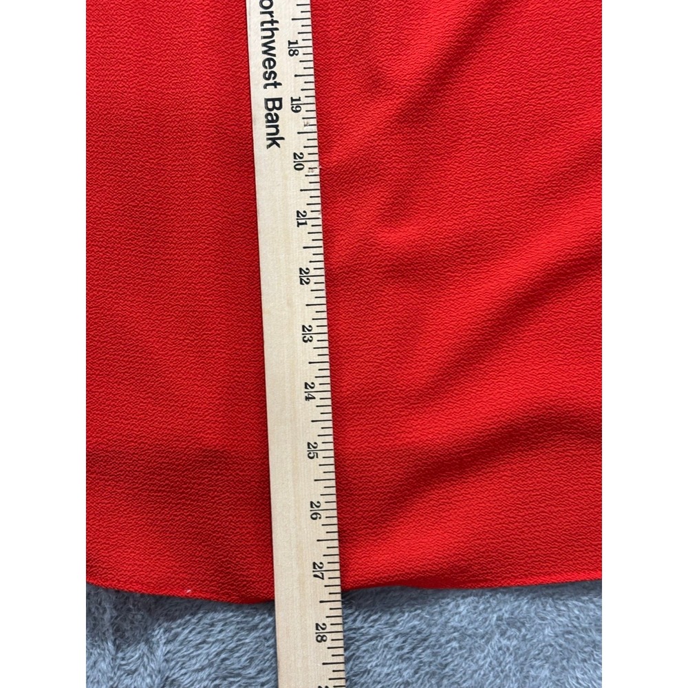 Vince Camuto XL Womens Red Bell Sleeve Blouse Boho Casual Textured Crepe Top - Picture 8 of 13